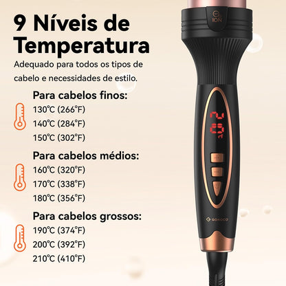 Escova Alisadora e Modeladora Profissional - Bivolt (110V/220V)