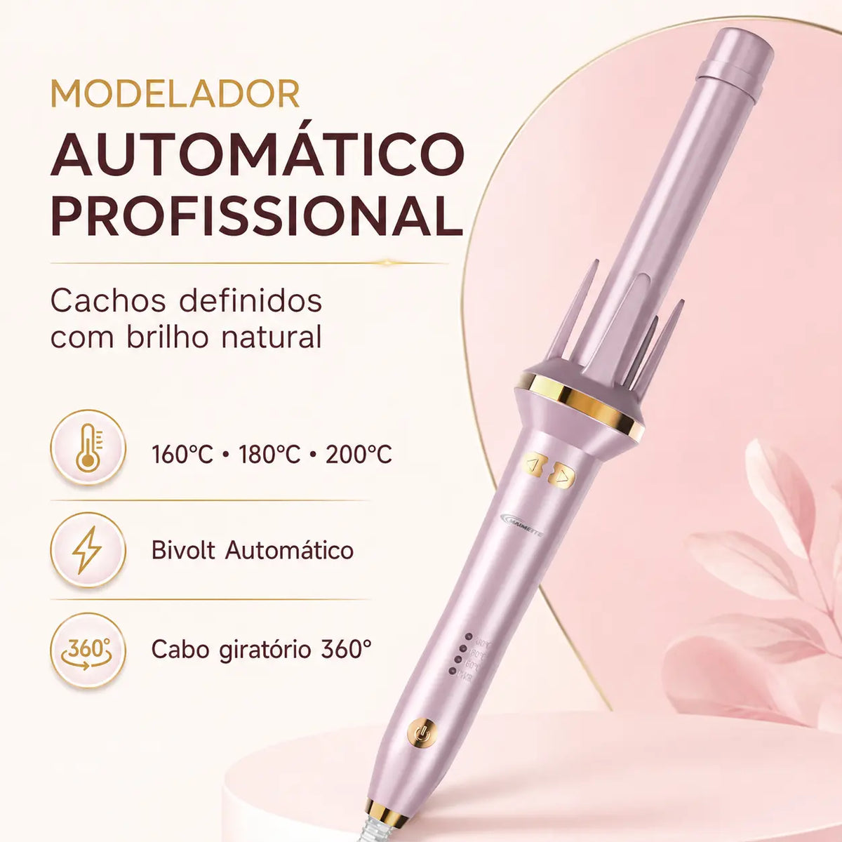 Kit Modelador De Cachos Automático | 3 Temperaturas - Aquecimento Rápido 30s