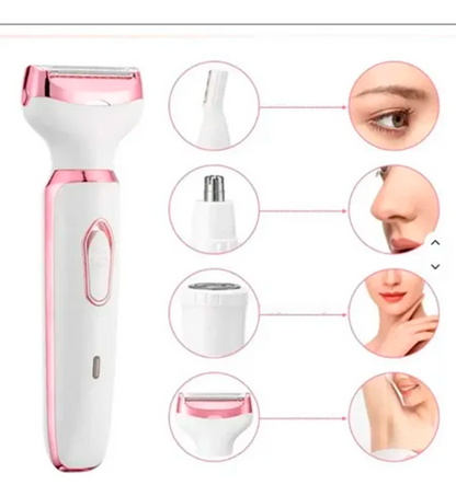 Kit Depilador Elétrico 4 em 1 Multifuncional Para Todas as Partes do Corpo